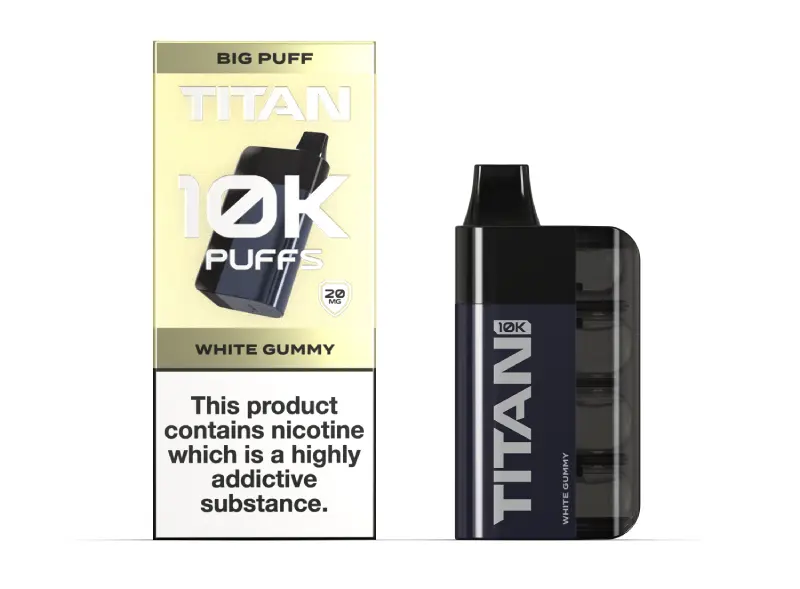  White Gummy Titan 10K Disposable Vape 20mg 